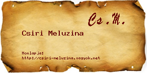 Csiri Meluzina névjegykártya